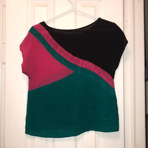 Color blocked Silk Blouse - Picture 2 of 2